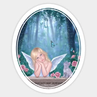 Little Miracles Angel & Kitten Sticker